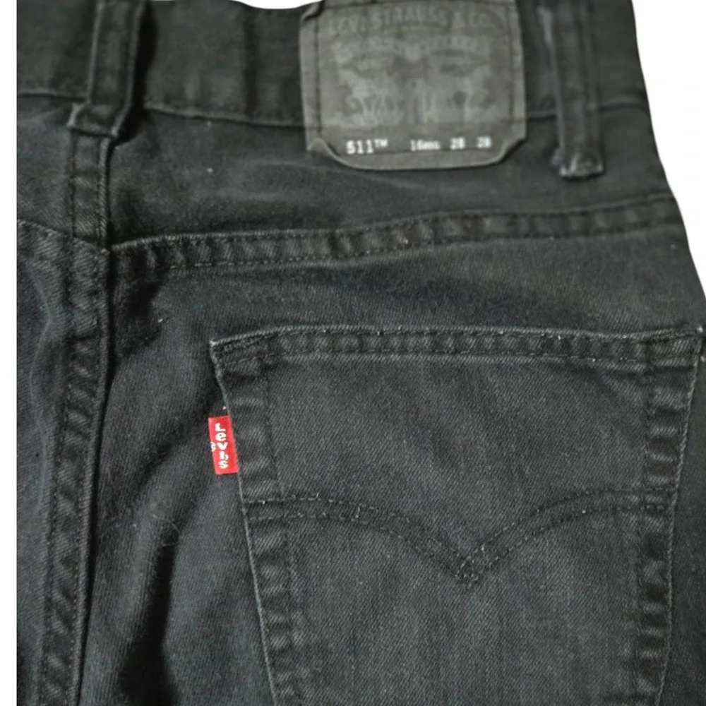 Levi's 511 Slim Fit Jeans Black Stretch Denim‎ Men's 28x28 Dark Wash Classic